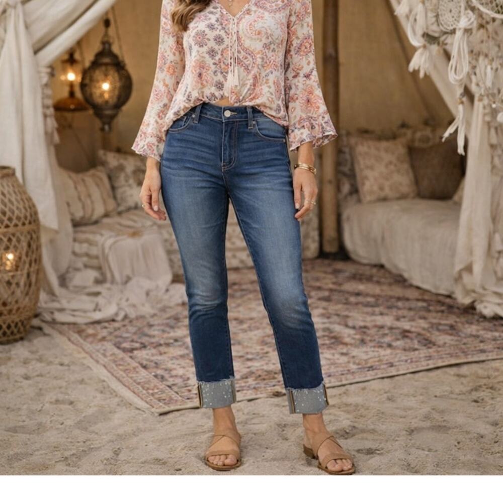 Driftwood Blue Pearl Cuff Collette Jeans 28